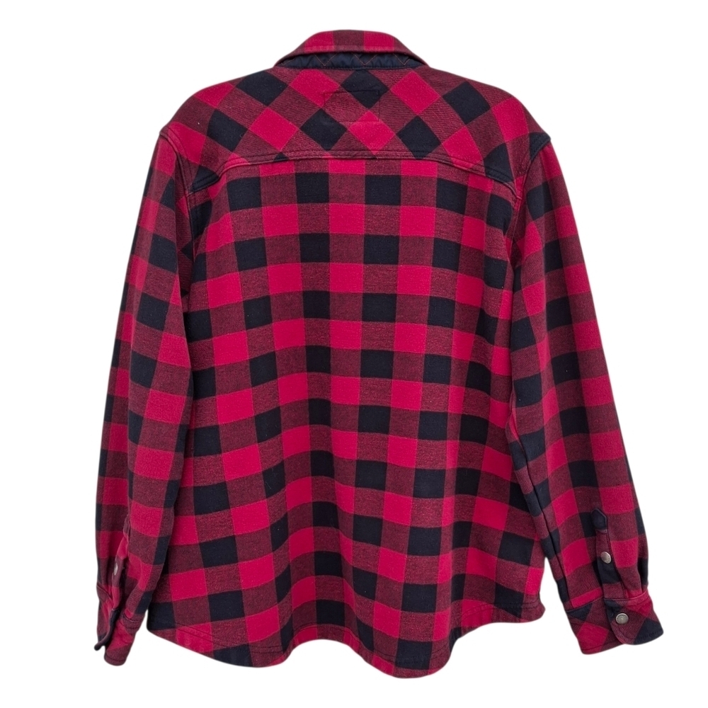 Orvis Fleece Lined Red Buffalo Plaid Flannel Shacket Shirt Jacket Women Size XXL - Picture 3 of 16